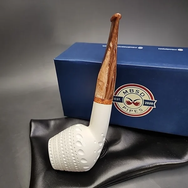 MBSD Meerschaum Deluxe Belge Block Meerschaum Pipe, Briar-Mortise - Image 3