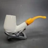 MBSD Meerschaum Deluxe Bent Egg Block Meerschaum Pipe, Briar-Mortise - Image 3