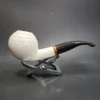 MBSD Meerschaum Deluxe Bent Apple Block Meerschaum Pipe, Briar-Mortise - Image 3