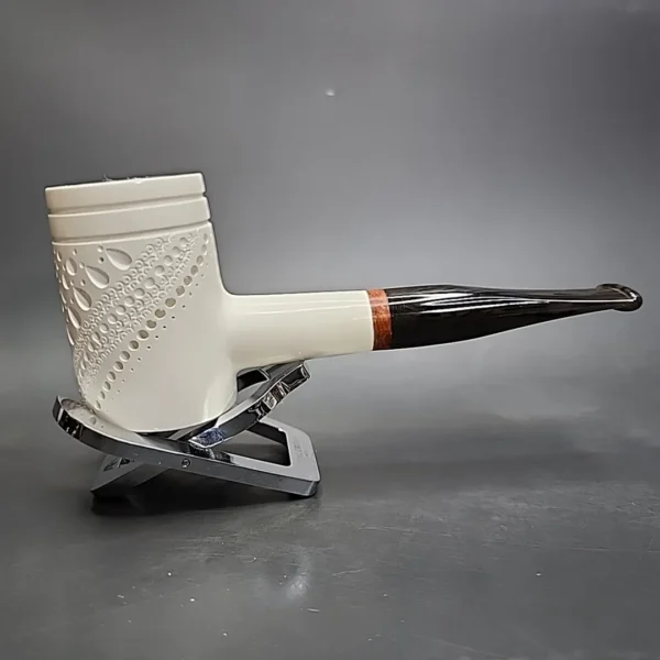 MBSD Meerschaum Deluxe Large Poker Block Meerschaum Pipe, Briar-Mortise - Image 4