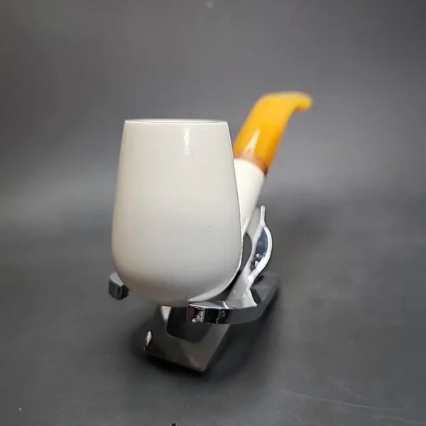MBSD Meerschaum Deluxe Bent Egg Block Meerschaum Pipe, Briar-Mortise - Image 4