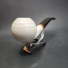 MBSD Meerschaum Deluxe Bent Apple Block Meerschaum Pipe, Briar-Mortise - Image 4