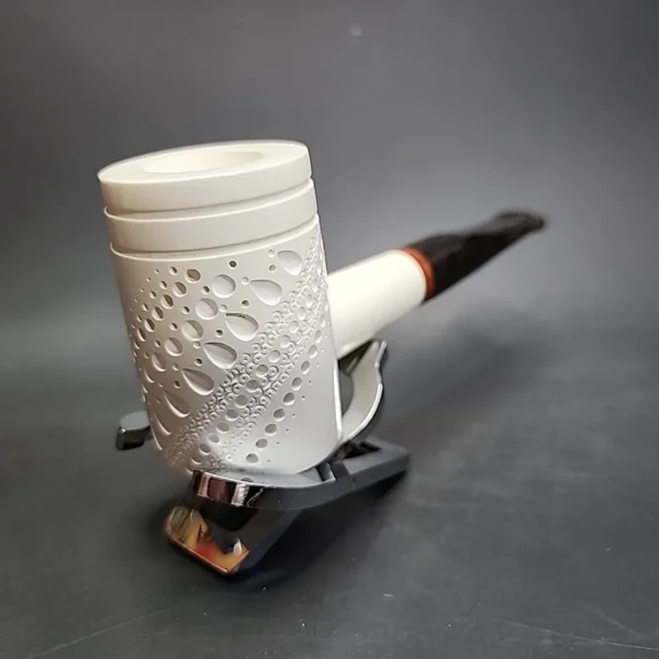 MBSD Meerschaum Deluxe Large Poker Block Meerschaum Pipe, Briar-Mortise - Image 5