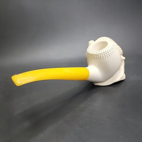 Vintage Floral Block Meerschaum Estate Pipe, with Fitted Case, Unsmoked - Image 5