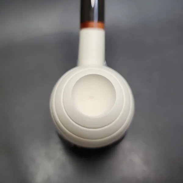 MBSD Meerschaum Deluxe Bent Apple Block Meerschaum Pipe, Briar-Mortise - Image 5