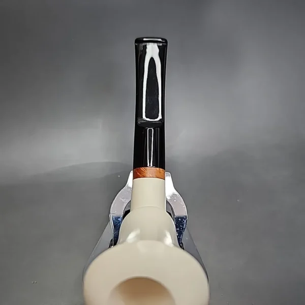 MBSD Meerschaum Deluxe Freehand Stack Block Meerschaum Pipe, Briar-Mortise - Image 6