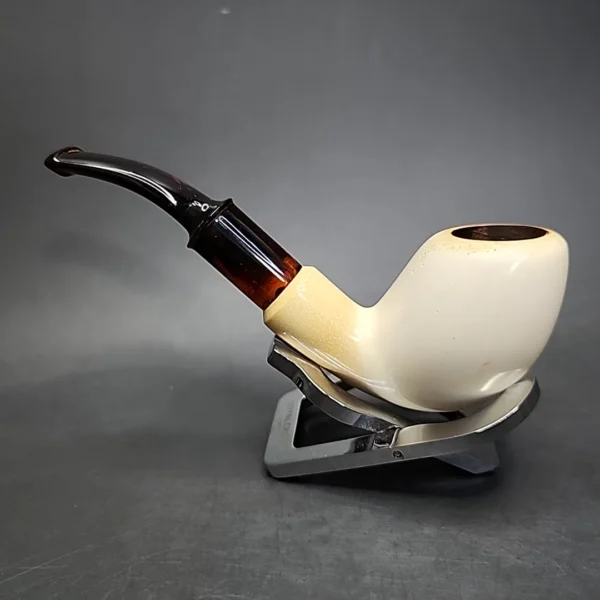 SMS Smooth Danish Egg Estate Block Meerschaum Pipe - Image 7