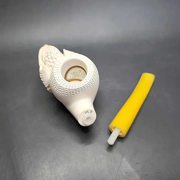 Vintage Floral Block Meerschaum Estate Pipe, with Fitted Case, Unsmoked - Image 7
