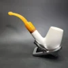 MBSD Meerschaum Deluxe Bent Egg Block Meerschaum Pipe, Briar-Mortise - Image 7