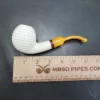 MBSD Meerschaum Deluxe Bent Apple Block Meerschaum Pipe, Briar-Mortise - Image 8