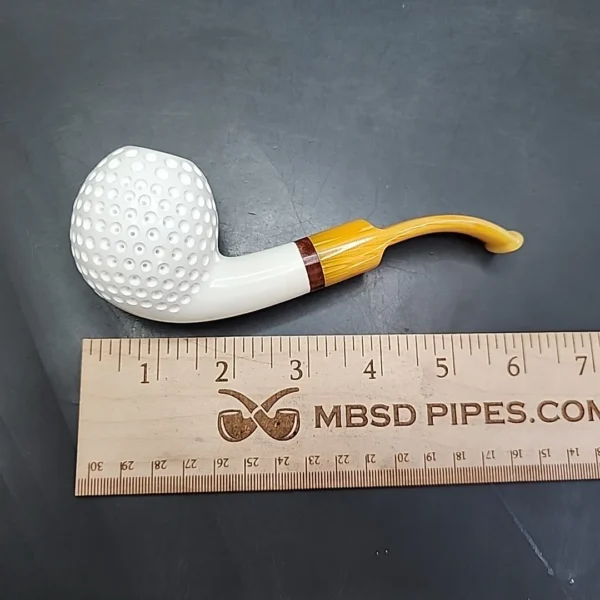 MBSD Meerschaum Deluxe Bent Apple Block Meerschaum Pipe, Briar-Mortise - Image 8