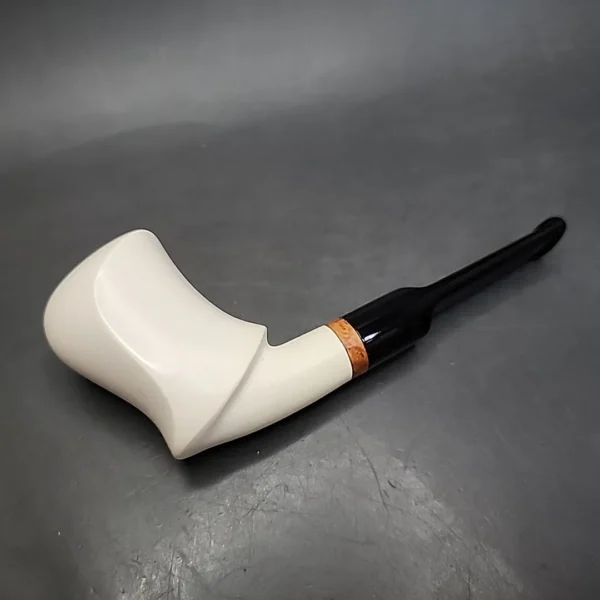 MBSD Meerschaum Deluxe Freehand Stack Block Meerschaum Pipe, Briar-Mortise - Image 8