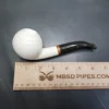 MBSD Meerschaum Deluxe Bent Apple Block Meerschaum Pipe, Briar-Mortise - Image 8