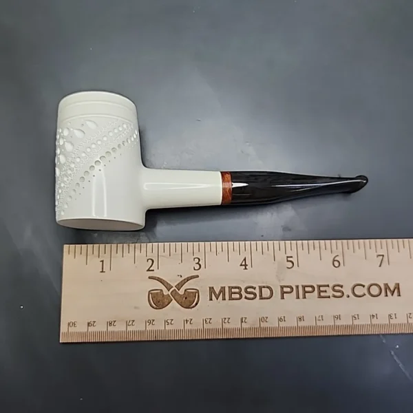 MBSD Meerschaum Deluxe Large Poker Block Meerschaum Pipe, Briar-Mortise - Image 9