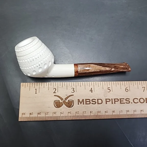 MBSD Meerschaum Deluxe Belge Block Meerschaum Pipe, Briar-Mortise - Image 9