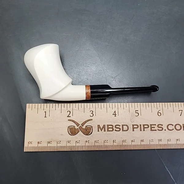MBSD Meerschaum Deluxe Freehand Stack Block Meerschaum Pipe, Briar-Mortise - Image 9
