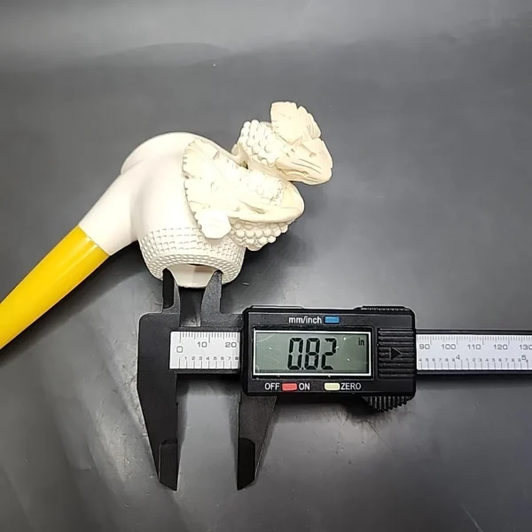 Vintage Floral Block Meerschaum Estate Pipe, with Fitted Case, Unsmoked - Image 9