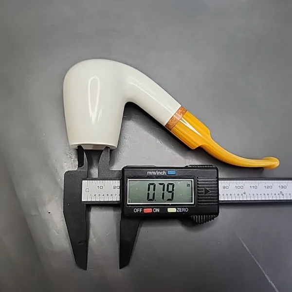 MBSD Meerschaum Deluxe Bent Egg Block Meerschaum Pipe, Briar-Mortise - Image 9