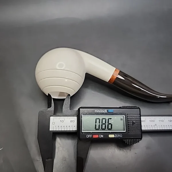 MBSD Meerschaum Deluxe Bent Apple Block Meerschaum Pipe, Briar-Mortise - Image 9