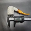MBSD Meerschaum Deluxe True Lattice Billiard Block Meerschaum Pipe, Briar-Mortise - Image 9