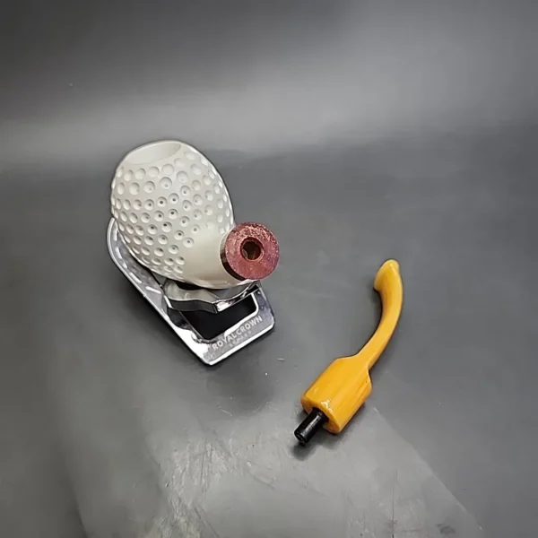 MBSD Meerschaum Deluxe Bent Apple Block Meerschaum Pipe, Briar-Mortise - Image 10