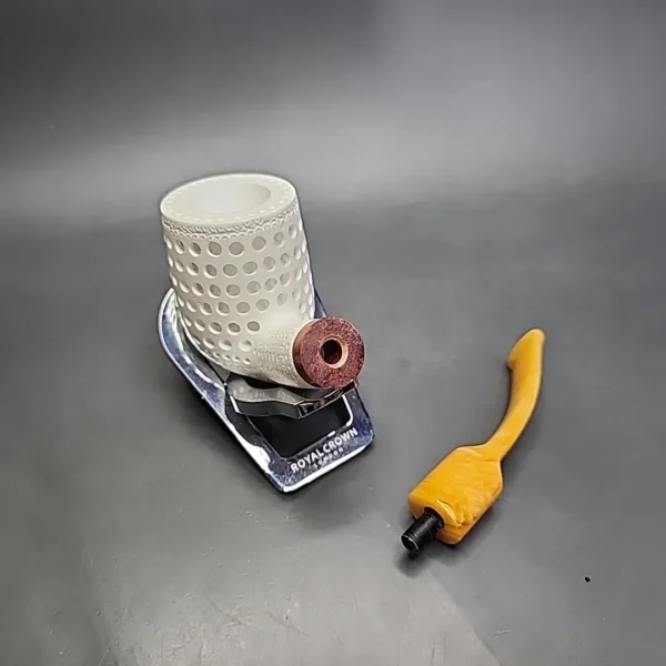 MBSD Meerschaum Deluxe True Lattice Billiard Block Meerschaum Pipe, Briar-Mortise - Image 10