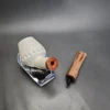 MBSD Meerschaum Deluxe Belge Block Meerschaum Pipe, Briar-Mortise - Image 11