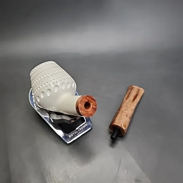 MBSD Meerschaum Deluxe Belge Block Meerschaum Pipe, Briar-Mortise - Image 11