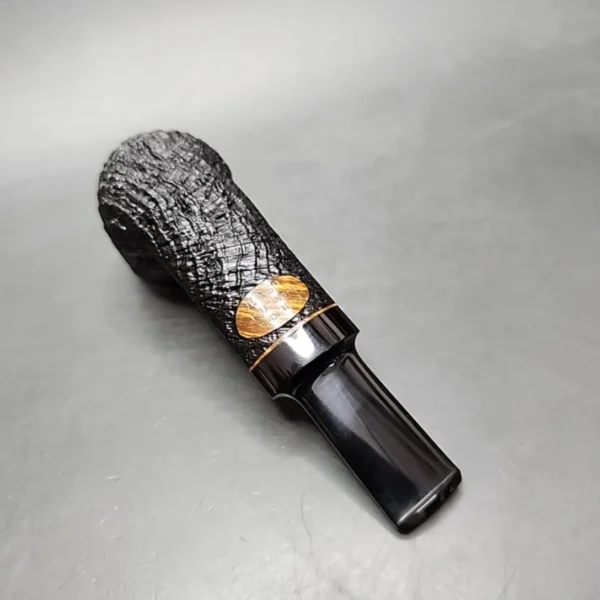Scott Klein 2017 Sandblasted Wide Shank Pot Estate Briar Pipe, Unsmoked - Image 12