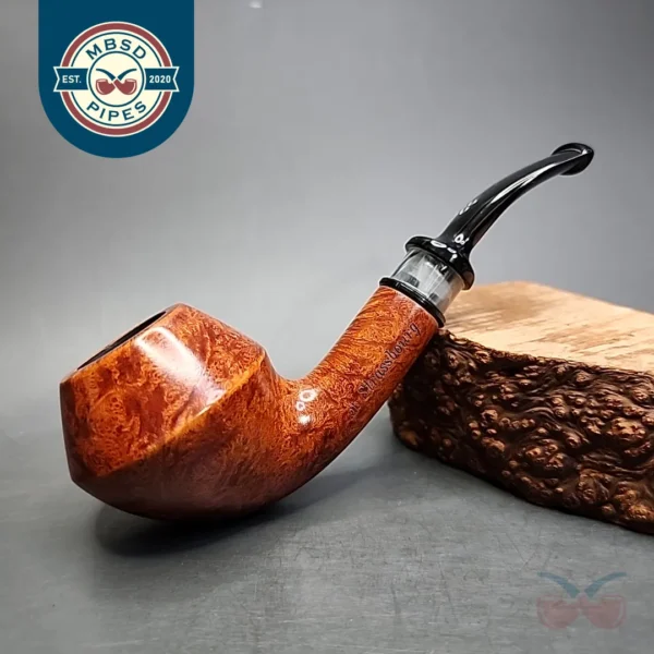 Design Berlin Strassbourg Smooth Bent Rhodesian Estate Briar Pipe Unsmoked, 9mm