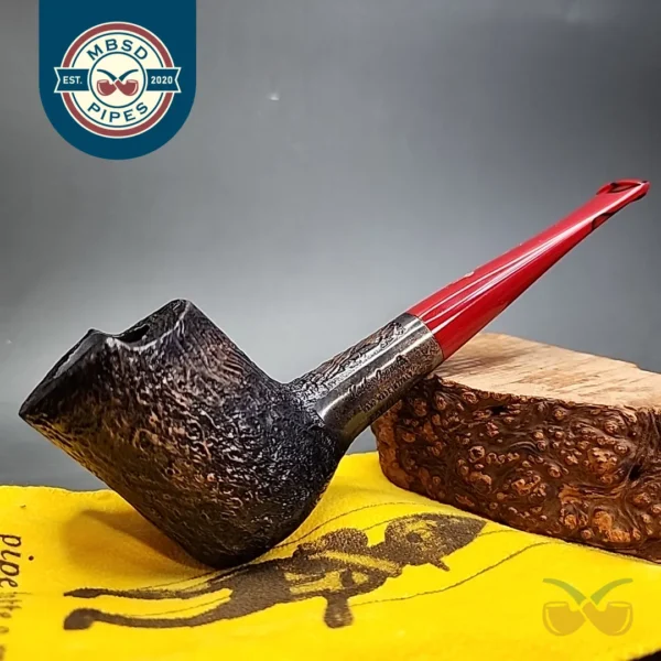 Mastro Geppetto by Ser Jacopo Windshield Poker Sandblasted Estate Briar Pipe, Unsmoked