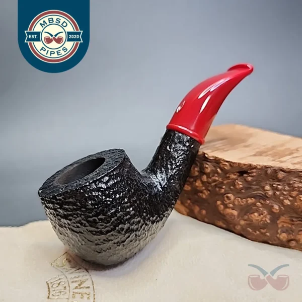 Savinelli Mini 601 Rusticated Bent Pot Estate Briar Pipe, 6mm