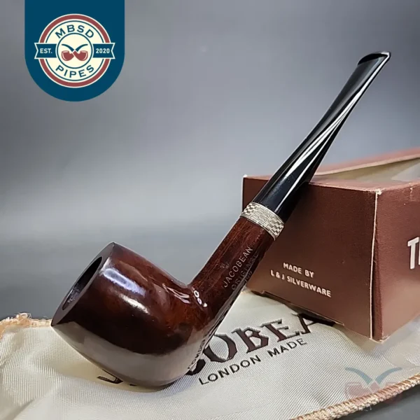 Jacobean Original by Les Wood Smooth Straight Billiard Estate Briar Pipe, Unsmoked
