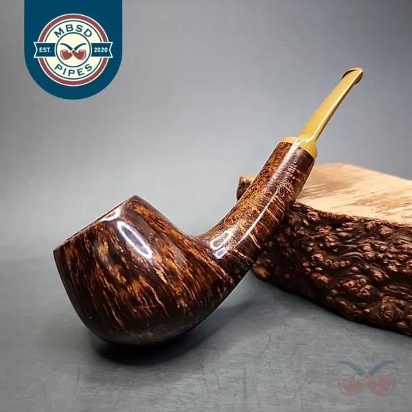 Chris Morgan Smooth Bent Brandy Handmade Briar Pipe, New