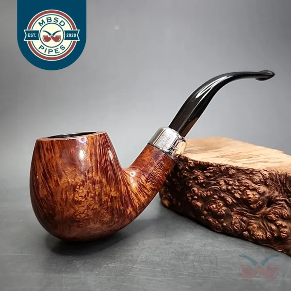 1996 Peterson Silver Mounted Army 68 Bent Brandy Estate Briar Pipe, Irish Estates