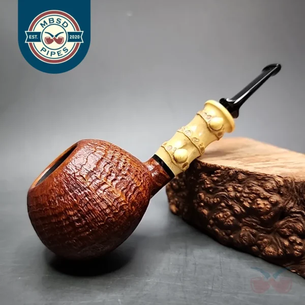 Doctor's Pipes Flash Grade Sandblasted Squat Tomato Handmade Briar Pipe, New