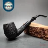 Pioneer Rusticated Bent Billiard Estate Block Meerschaum Pipe, American Estates