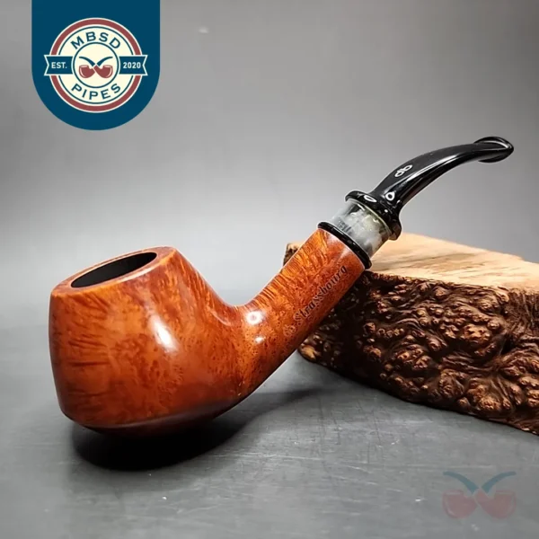 Design Berlin Strassbourg Smooth Bent Brandy Estate Briar Pipe Unsmoked, 9mm