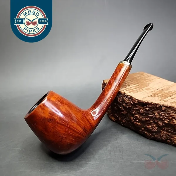 Erik Nording Handmade Bent Brandy Estate Briar Pipe, Danish Estates