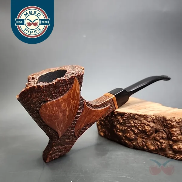 Dane Craft S Partially Sandblasted Freehand Estate Briar Pipe, Unsmoked