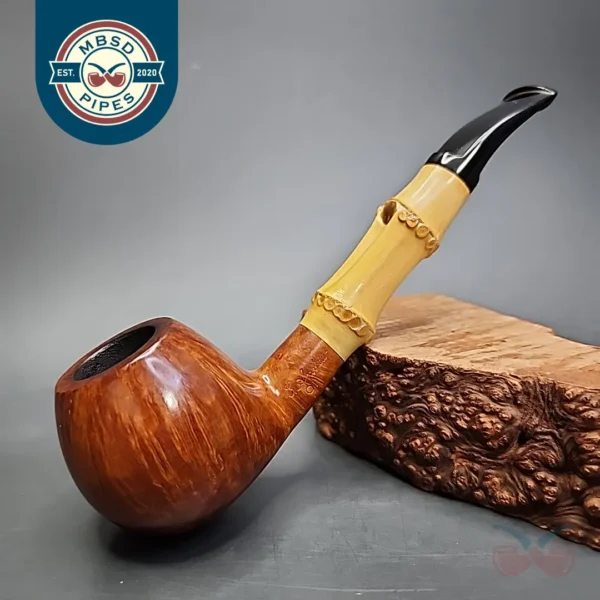 E. Andrew (Andrew Jurkieweicz) 01 Smooth Bamboo Apple Estate Briar Pipe, American Estates