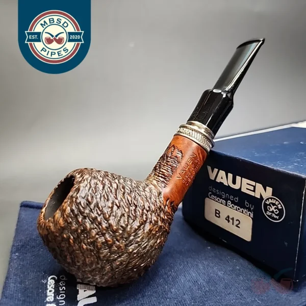 Vauen Designed by Rusticated Barontini Brandy Estate Briar Pipe, Unsmoked, 9mm