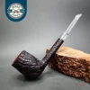 GBD Prehistoric 1454 Sandblasted Billiard w/ Perspex Estate Briar Pipe, Unsmoked