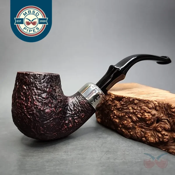 Peterson System Standard 307 Sandblasted Bent Billiard Estate Briar Pipe, Irish Estates
