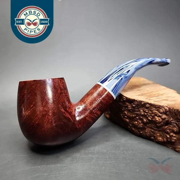 Savinelli Oceano 616 KS Smooth Bent Billiard Estate Briar Pipe, 6mm