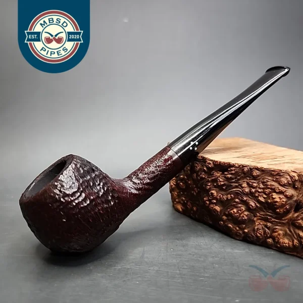 Sasieni 4 Dot Ruff Root Dark Sandblasted Prince Estate Briar Pipe, English Estates