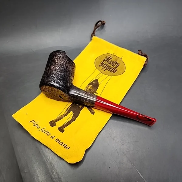 Mastro Geppetto by Ser Jacopo Windshield Poker Sandblasted Estate Briar Pipe, Unsmoked - Image 3
