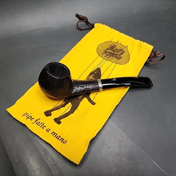 Mastro Geppetto by Ser Jacopo Sandblasted Scoop Estate Briar Pipe, Unsmoked - Image 3