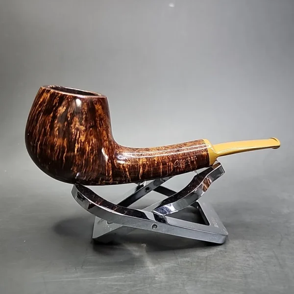 Chris Morgan Smooth Bent Brandy Handmade Briar Pipe, New - Image 3