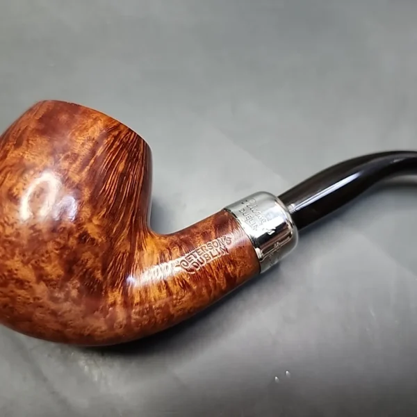 1996 Peterson Silver Mounted Army 68 Bent Brandy Estate Briar Pipe, Irish Estates - Image 3